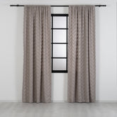 FLUMA Chevron Panel Curtains – Fluffy Linen Look in Mink